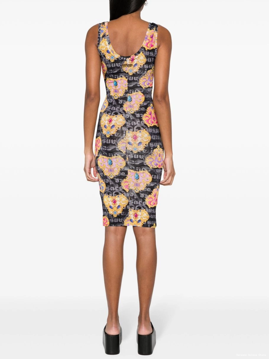 Affordable Couture Women Jeans Versace Heart-Couture-print jersey dress 0710